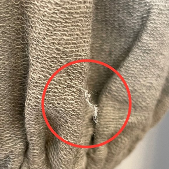 Lou & Grey Womens Size M Gray Knit Dress Slouchy Puffy Sleeves Mini 100% Cotton - Picture 12 of 12